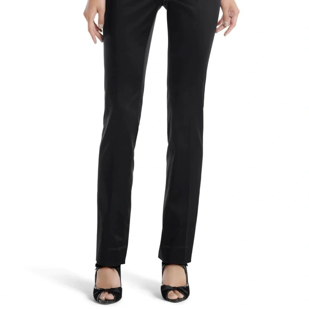 NWT White House Black‎ Market Satin Slim Leg Trouser Pants Black Women’s Size 10 - Picture 3 of 12